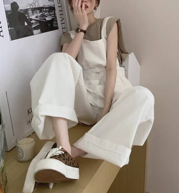 ジャンプスーツ レディース パンツ ボトムス サロペット オールインワン ロング 袖なし ノースリーブ ワイド かわいい シンプル カジュアル おしゃれ かっこいい ラフ メンズライク ボーイッシュ 存在感 ベーシック アクティブ リラックス 無地 春 夏 秋