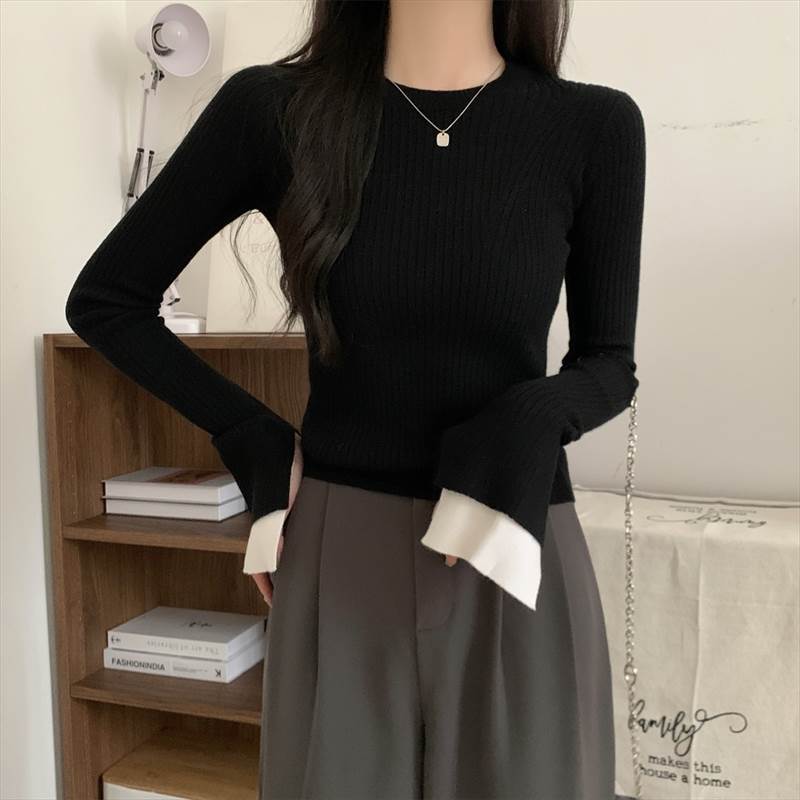 レディーストップスカットソーニット...