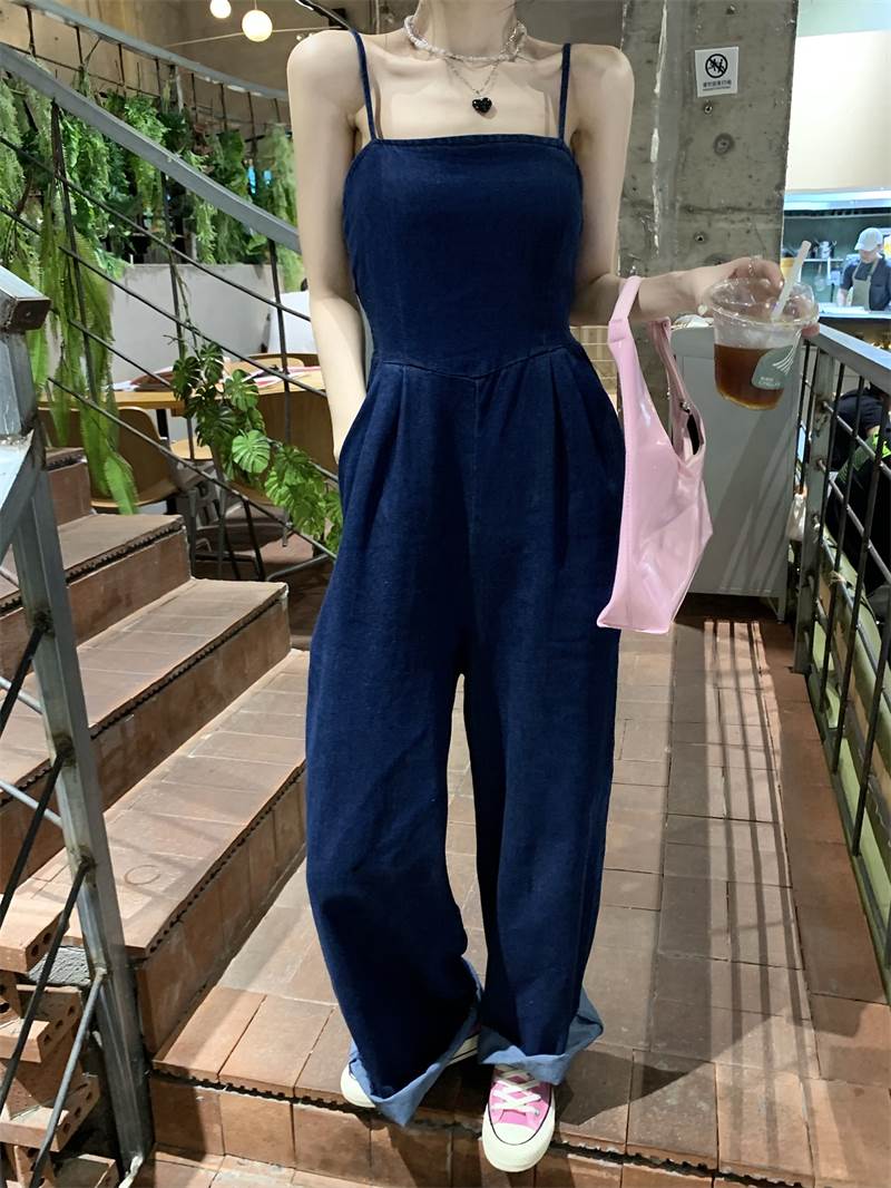 【FunnyBunny】 パンツ ママ カジュアル 夏 こなれ感 オールインワン デニム シンプル 大人可愛い 学生..