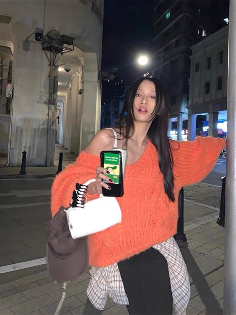 レディース トップス ニット セーター 長袖 Vネック ワンショルダー かわいい 大人可愛い カジュアル おしゃれ かっこいい アジアン ラフ 無地 秋 冬 デート お出かけ 女子会 休日 楽ちん 着回し