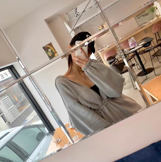 스웨트 점프 슈트 커버 올 레이디스 올인원 연결 롱 맥시 긴팔 V넥 칼라 없음 스트레이트 오버사이즈 와이드 레그 심플 캐주얼 세련된 멋있는 소화감 러프 맨즈 라이크 루즈