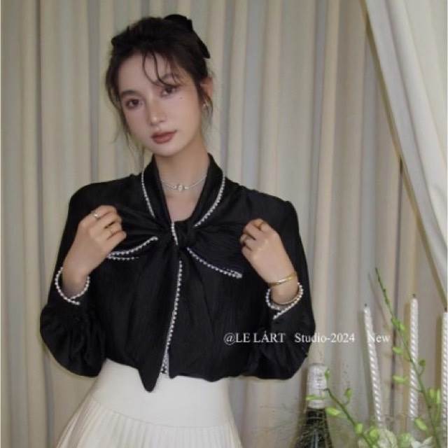 大人可愛いボウタイブラウスブラウス...