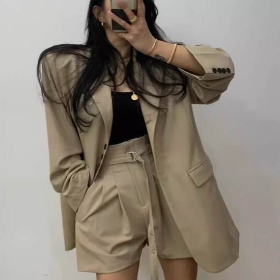 レディース ジャケット パンツ シャツ ショートパンツ ミニ ショート 膝上 長袖 前開き かわいい 大人可愛い きれいめ カジュアル おし..