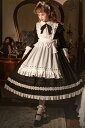 コスプレ メイド服 黒 ブラック 白 ホワイト 華やか メイド 豪華セット レディース ロリータ ワンピース ロリィタ メイド服 ロング クラシック コスプレ ゴシック ゴスロリ おとぎの国 日常 イベント 衣装 ベール ドレス 小悪魔(3)