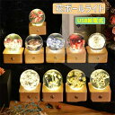 花ボール 生花ライト クリスタルボール ガラス玉 ナイトライト LED USB充電 6.5cm径ボール バラ ドライフラワー プリザーブドフラワー 常夜灯 卓上ライト プレゼント 誕生日 ギフト 人気 贈り物 開店 結婚記念日 お祝い 結婚祝い 部屋飾り(4)