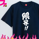 おもしろ tシャツ プレゼント グッズ ( 筆文字 シリーズ 限界!! ) 面白 ジョーク 日本語 ふざけ 名言 迷言 チーム クラブ サークル 忘年会 誕生日...
