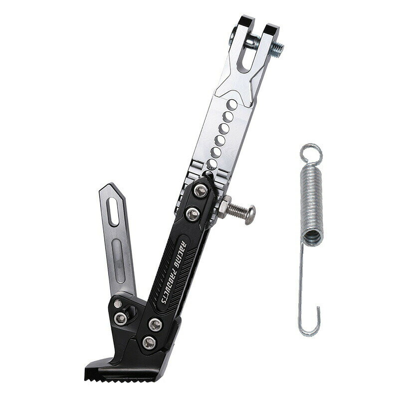 【楽天スーパーSALE限定半額】バイク サイドスタンド キックスタンド メンテナンススタンド エクステンション 高さ調整可能 19〜25cm アルミ合金