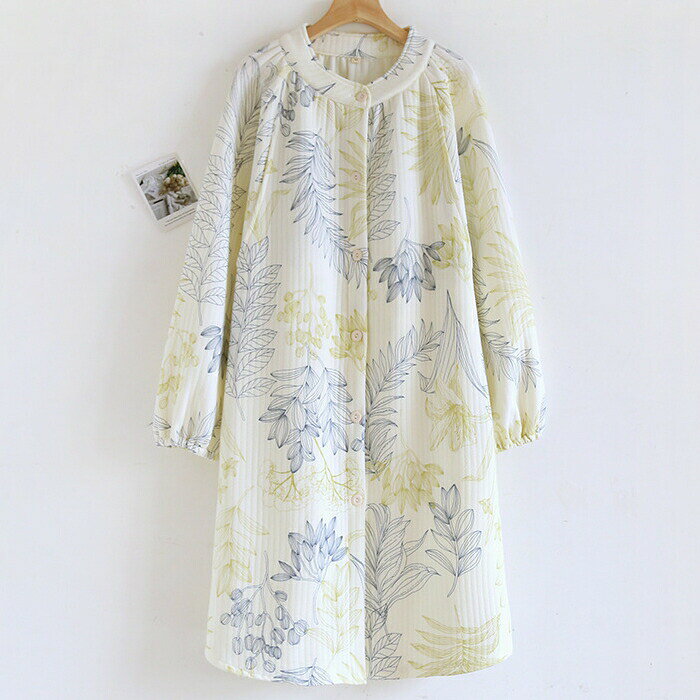 ルームワンピース ネグリジェワンピース ネグリジェ パジャマ ルームウェア レディース 春 秋 長袖 花柄 春 秋 冬 前開き ラップ ワンピース 寝巻き 総柄 ナイトウェア 部屋着 可愛い ホテル 旅行 ゆったり 授乳服 プレゼント 柔らかい 贈り物 授乳 20代 30代 40代 50代