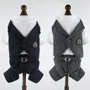 送料無料 犬服 ドッグウェア タキシード ペット服 ストライプ 猫犬兼用(S-XXLサイズ)小型犬 中型犬 新郎 写真 撮影道具 結婚式 お祝い 記念パーティー...