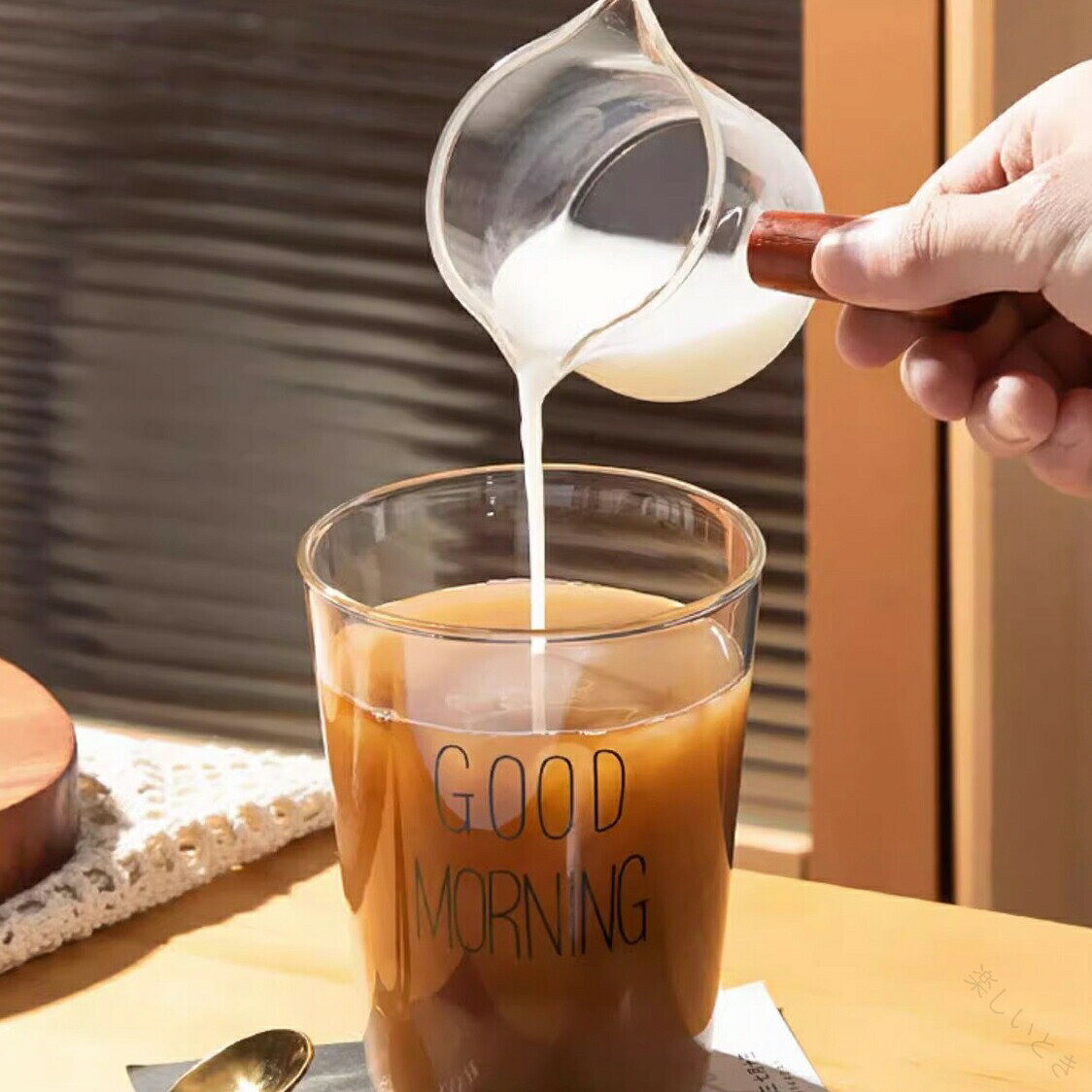 計量カップ 2個セット 木製ハンドル付き 目盛り付き 抽出 濃縮 コーヒーカップ エ...