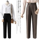 きれいめ カジュアルパンツ スラックスパンツ ストレッチ テーパードパンツ ベルト付き ボトムス レディース 九分丈 テーパードパンツ ハイウエスト パンツ 細身 ズボン 通勤 美脚 脚長効果 体型カバー 送料無料 春(4)