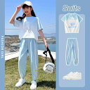 子供服 セットアップ ジャージ 半袖 春夏 接触冷感 キッズ 2点セット 半袖Tシャツ ロングパンツ ひんやり 薄手 女の子 上下セット ルームウエア ダンス ...
