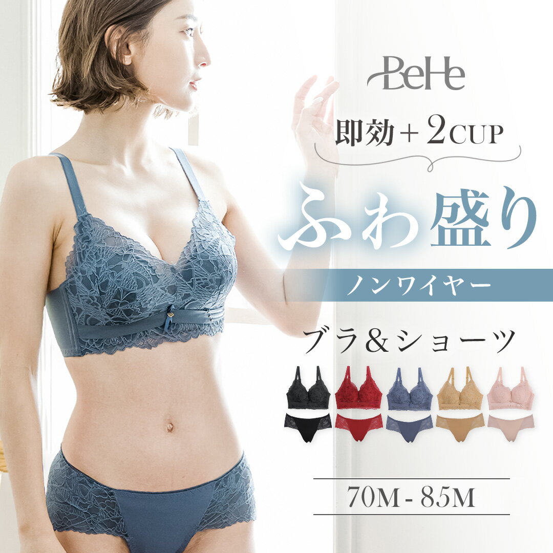 ＼レビュー応募で全員＋1セットプレゼント／ ブラジャー ノンワイヤー ブラ セット ショーツ 脇高 育乳ブラ レース 育乳 ナイトブラ バストアップ ワイヤレスブラ 盛れる 谷間 自胸 脇肉 かわいい 盛りブラ 補正ブラ 昼夜 補正下着 大きいサイズ おやすみブラ 産後のサムネイル