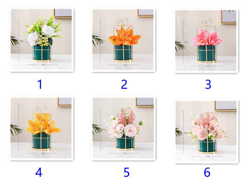 造花 花瓶付き 牡丹 アジサイフラワー フラワー装飾 フラワーベース ワイヤー ウェディング装飾 花瓶セット [2]