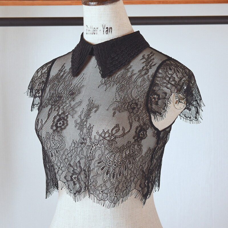 付け襟 シャツ衿 シャツ襟 フェイクシャツ つけえり つけ襟 レース 透け感 フラワーレース ファッション小物 レディース 送料無料