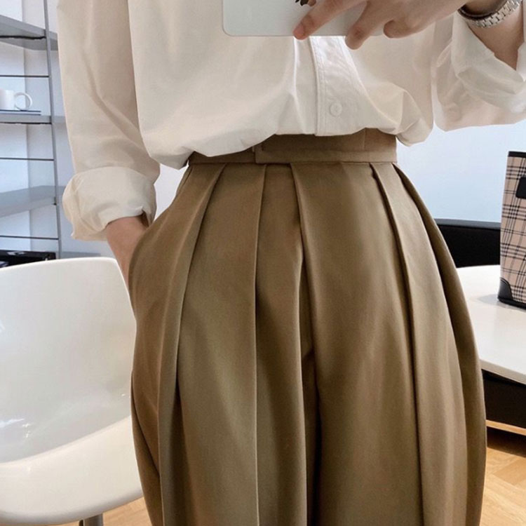 タックワイドパンツ ボトムス 美シルエット ハイウエスト ワイドパンツ カジュアル きれいめ おしゃれ 体型カバー 韓国ファッション フォーマル 通勤 セレモニー ストレッチ ゆったり 薄手 可愛い 春夏秋 ストレート M L 送料無料
