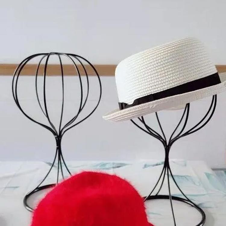 帽子 スタンド ウィッグ ディスプレイ 店舗 ショップ 什器 DIY 手作り 個人 販売 フリマ 撮影 掛け 置き 収納 軽量 おしゃれ インダストリアル デザイン インテリア ハンガー 黒 白 銅 アイアン ブラック ホワイト ブロンズ レディース メンズ ビンテージ [2]