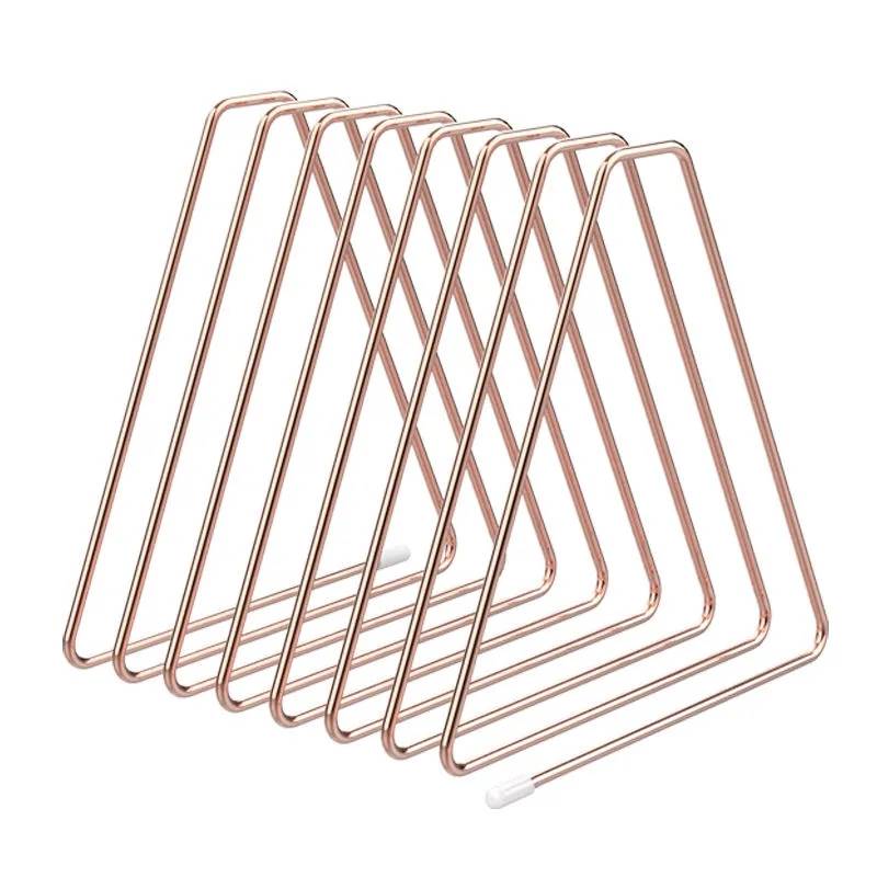 ブックスタンド 本立て 三角 シンプル 等間隔な仕切り 北欧風 金属製 卓上 机上収納 丈夫 ファイル収納..