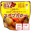 ▼送料無料▼富良野市場　ゴロッと玉ねぎと骨付きチキンのスープカレー10個セット / レトルト