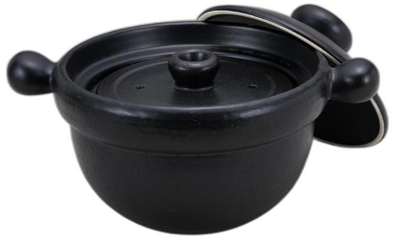 丸2.5合ごはん鍋 [ 27 x 20 x 17cm ] | 炊飯鍋 陶器 直火OK セトモノホンポ(Setomonohonpo)