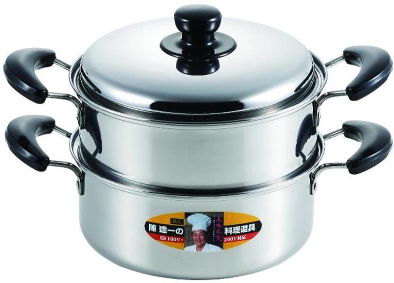 陳 建一 IH200V対応 二段蒸し器 22cm CK-072R