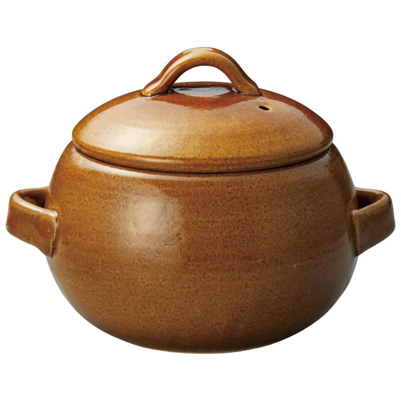 萬古焼 ご飯鍋 3合炊き 丸型 ふっくら ご飯釜 日本製