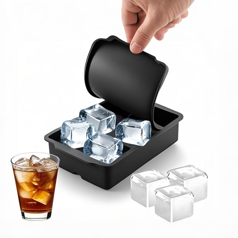 YOUSHY製氷皿 食品級シリコン製 蓋付き 氷作る容器 アイスキューブ 製氷器 大きい氷 5cm アイストレー🧊 【蓋付き大型アイスキューブ製氷皿】約3cmの正方形の氷が15個作れる製氷皿。 カクテルやウィスキーなどの飲み...