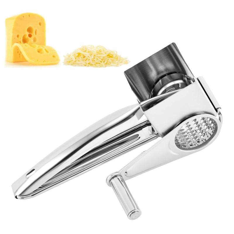 PAVIKE チーズおろし器 回転【ステンレス鋼】チーズグラター ロータリーチーズおろし器 チーズ削り キ..
