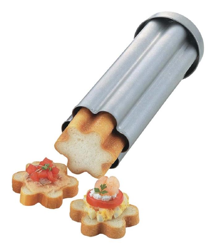 タイガークラウン パン型 シルバー 77×220×69mm フラワーブレッド スチール アルミメッキ カナッペ用 レシピ付 2379(3)