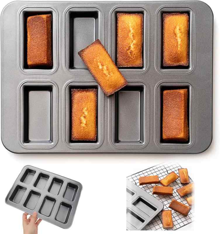 フィナンシェ 型 8個取り 製菓用品 ノンスティックベーキングトレイ マフィン 型 オーブン型 ミニ 天板..