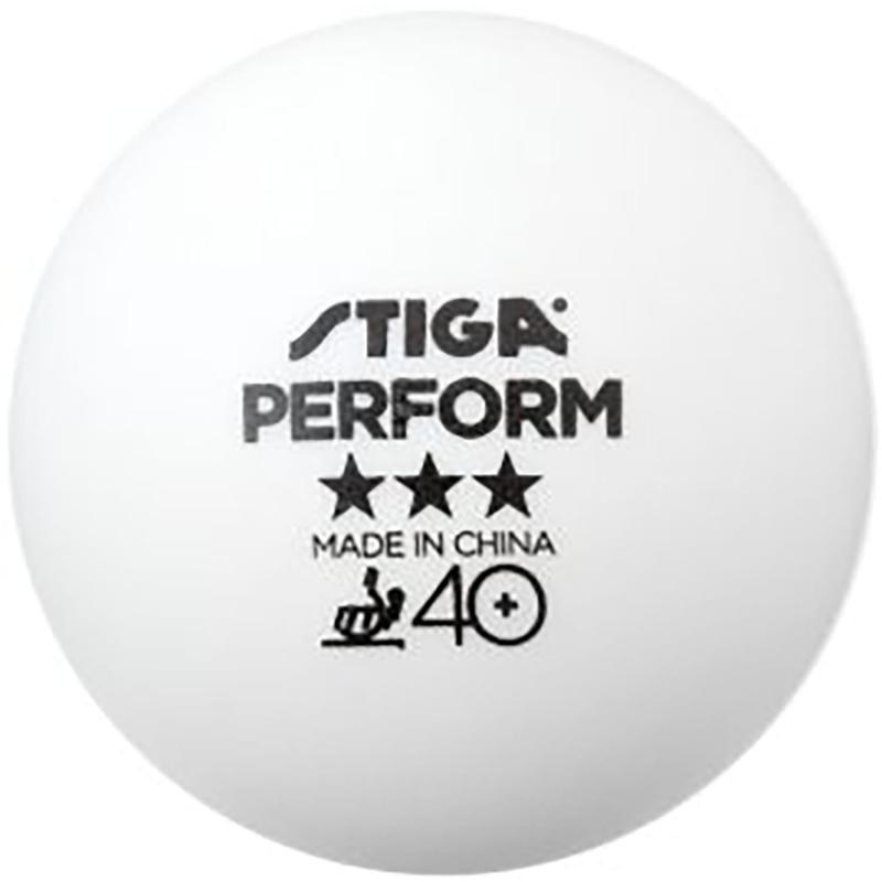 スティガ(STIGA) 卓球 試合用ボール ブレが少ない 3スターパフォーム 40+ 6球入り ホワイト 1113211006