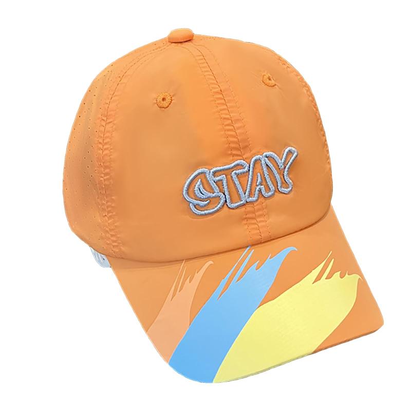 [Bao Core] 日よけ キャップ 子供 夏用帽子 小学生 男の子 女の子 速乾 通気 軽薄 帽子 キッズ UVカット 夏 英字刺繍 おしゃれ かわいい 野球帽 幼児 3-10歳 つば広 50-55cm サイズ調節 通園 通学 お