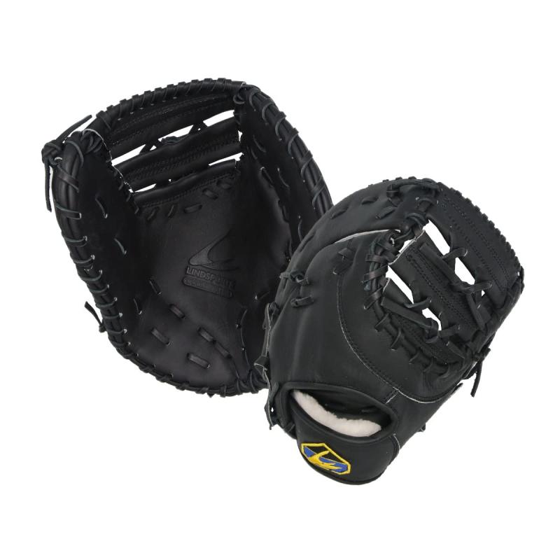 LINDSPORTS 硬式用 北米ステアハイド 硬式ファーストミット 右投用 黒