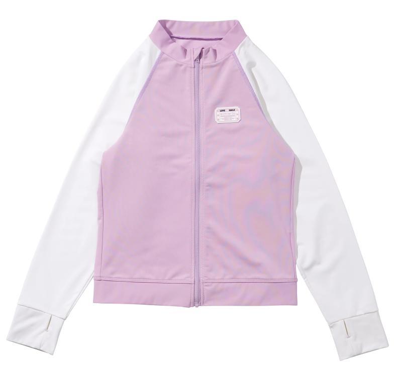 [アリサナ] ラッシュガード キッズ 長袖 フードなし 女の子 小学生 UPF50+