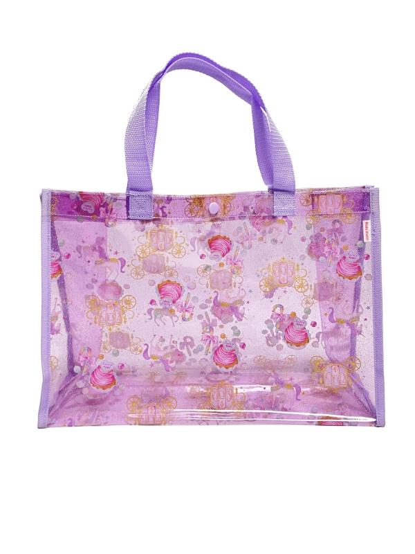 [kiejun] プールバッグ ビーチバッグ 女の子 プール 海水浴 子供 透明 防水 小学生 幼稚園 保育園 ビニールバッグ KF 女児