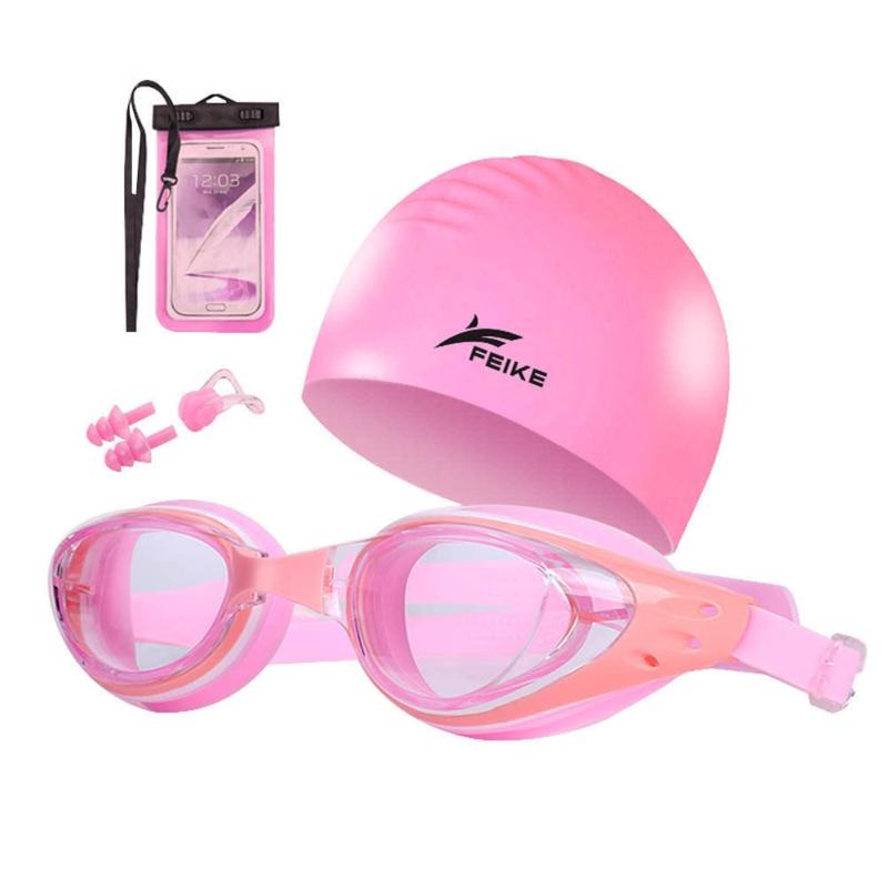 [Guoyupika] スイミングゴーグル レディース メンズ スイムキャップ 水泳ゴーグル スイムゴーグル 曇り止め UVカット ミラークリア 水漏れ防止 プール 海水浴 スイミング用 フィットネス 5点セ