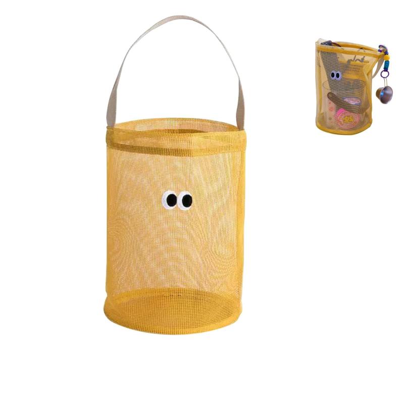 Roczential メッシュスパバッグ, 大容量温泉バッグ, 軽量折り畳み可能, 防水素材, プール・ジム・サウナ用, イエロー(4)