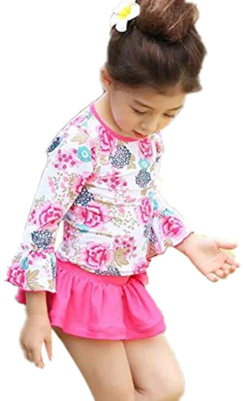 [Myprincess] 子供 水着 女の子 ガールズ ベビー 長袖 プール UVカット 紫外線防止 90 95 100 110 120 130 140