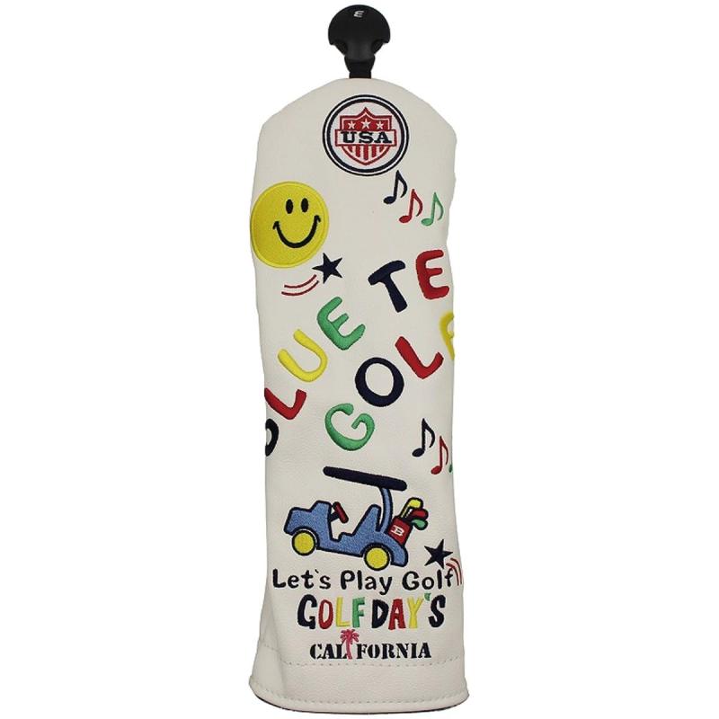 スマイル＆カート ヘッドカバー（フェアウェイウッド用） HC-012 ホワイト