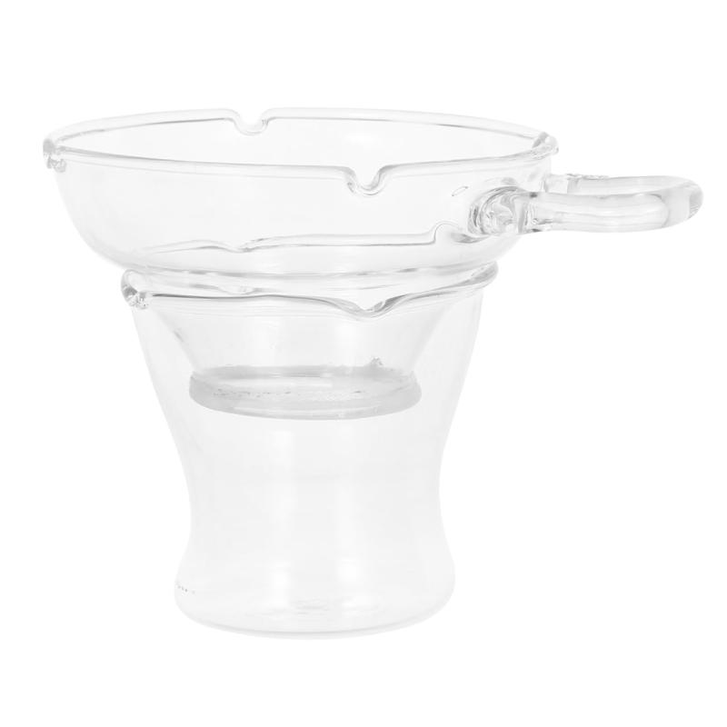 FRCOLOR 茶こしセット 耐熱 ガラス 茶こし 茶漉し 茶器 フィルター 牛角 透明 ハンドル付き おしゃれ ..