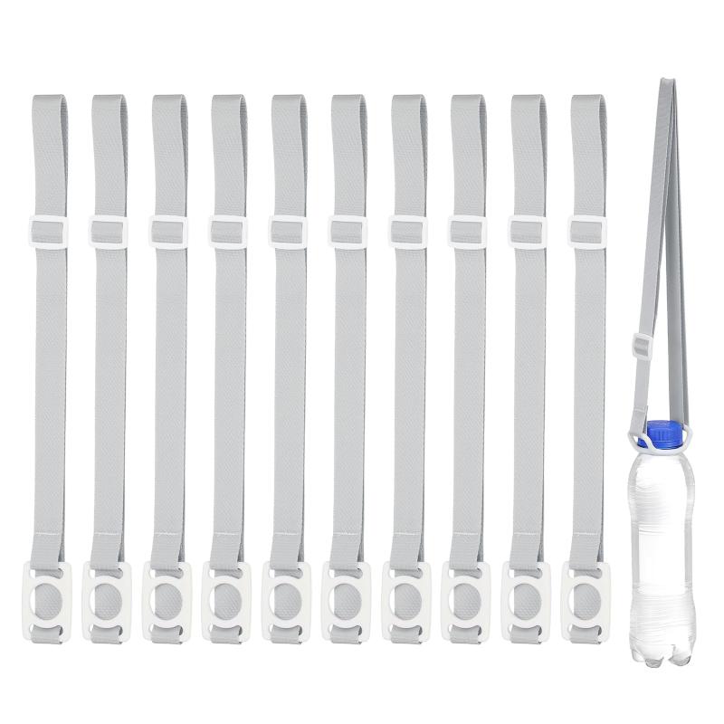 楽天ふらりぃ庵PATIKIL 2.5CMウォーターボトルランヤード 10個セット 白いリングバックルキャリアクリップ付きの調節可能なホルダーショルダーストラップ ハイキング ウォーキング アウトドア用 グレー