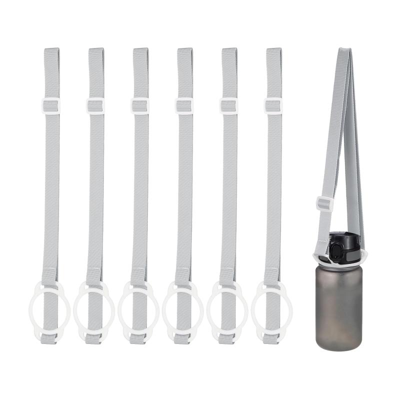 楽天ふらりぃ庵PATIKIL 5CMウォーターボトルランヤード 6個セット ハイキング ウォーキング アウトドア用の調整可能なホルダーショルダーストラップ グレー