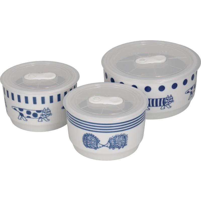 山加商店(Yamakasyoten) Lisa Larson (リサ ラーソン) キャニスター 保存容器 3点セット Sometsuke 日本製 LL80-82-3