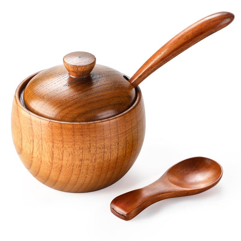 調味料ポット 調味料入れ 塩 砂糖入れ 木製調味料入れセット ふた付き スパイスボトル ソルトポット 直..