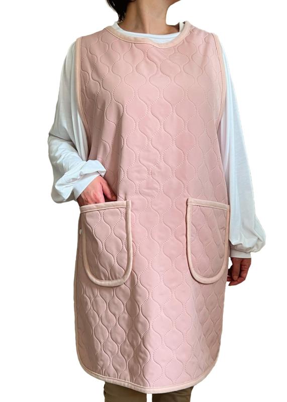 [Noah État de pleine satisfaction] エプロン かぶるだけ レディース 保育士 冬 ボア キルト 暖かい ..