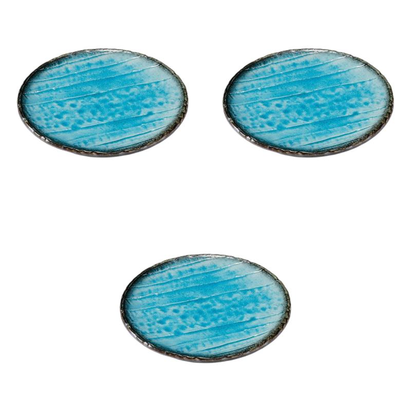 3個セット 均窯スカイ 荒ソギ25cm丸皿 [ 25×2.2cm ] | 大皿陶磁器 セトモノホンポ(Setomonohonpo)(3)