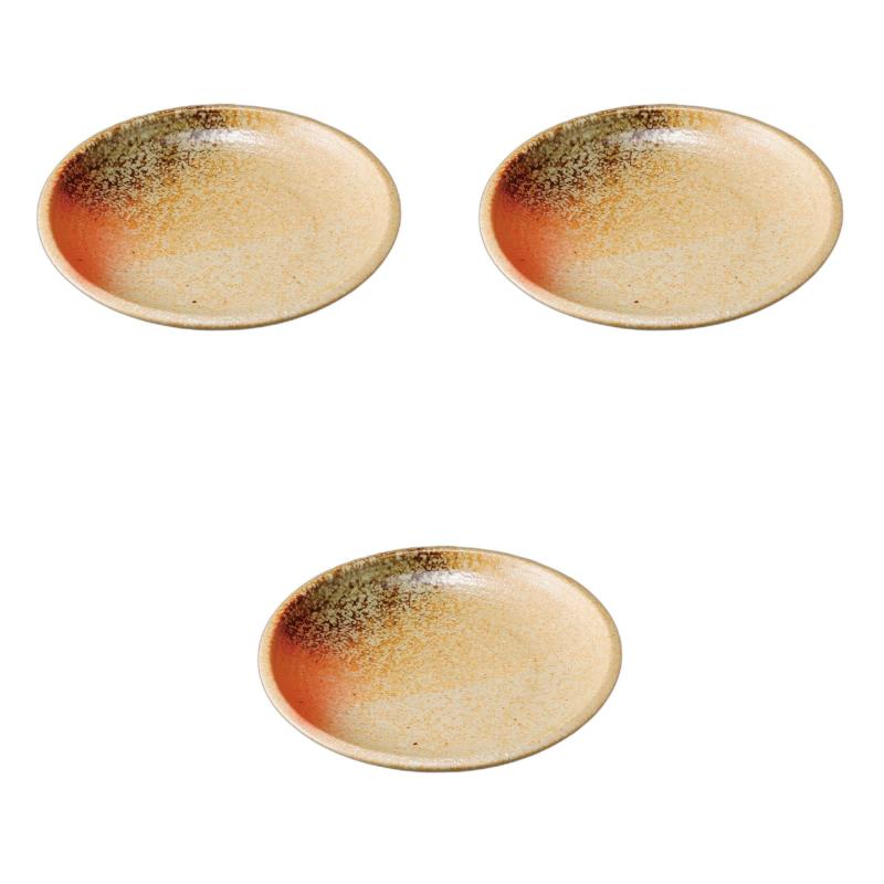 3個セット 京唐津くくり手8.0丸皿 [ 24.5×3cm ] | 大皿陶磁器 セトモノホンポ(Setomonohonpo)