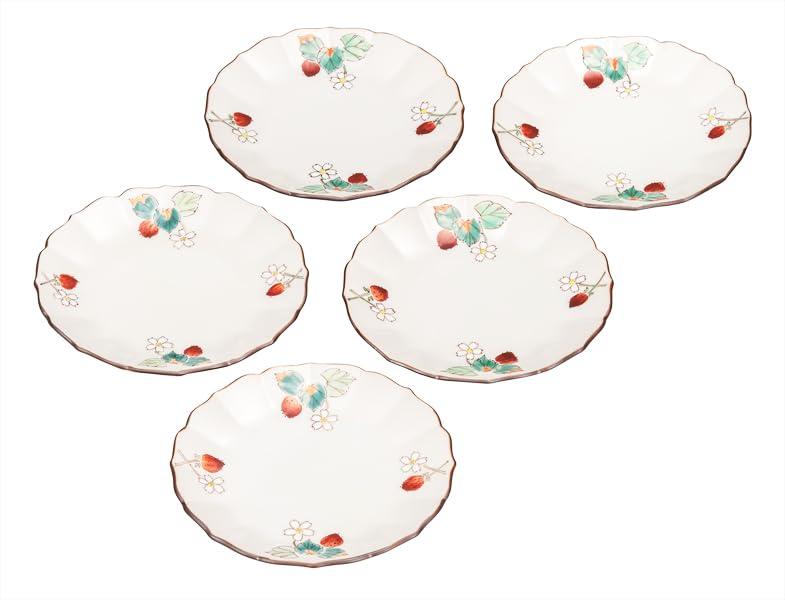 九谷焼いわたや 4.2号皿揃・いちご K9-154