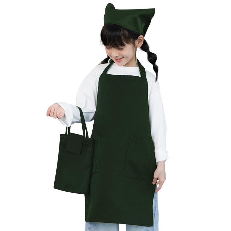 [Jocube] エプロン子供用 三角巾 キッズ用エプロン 巾着バッグセット ポリエステル65% 綿35% しわにな..