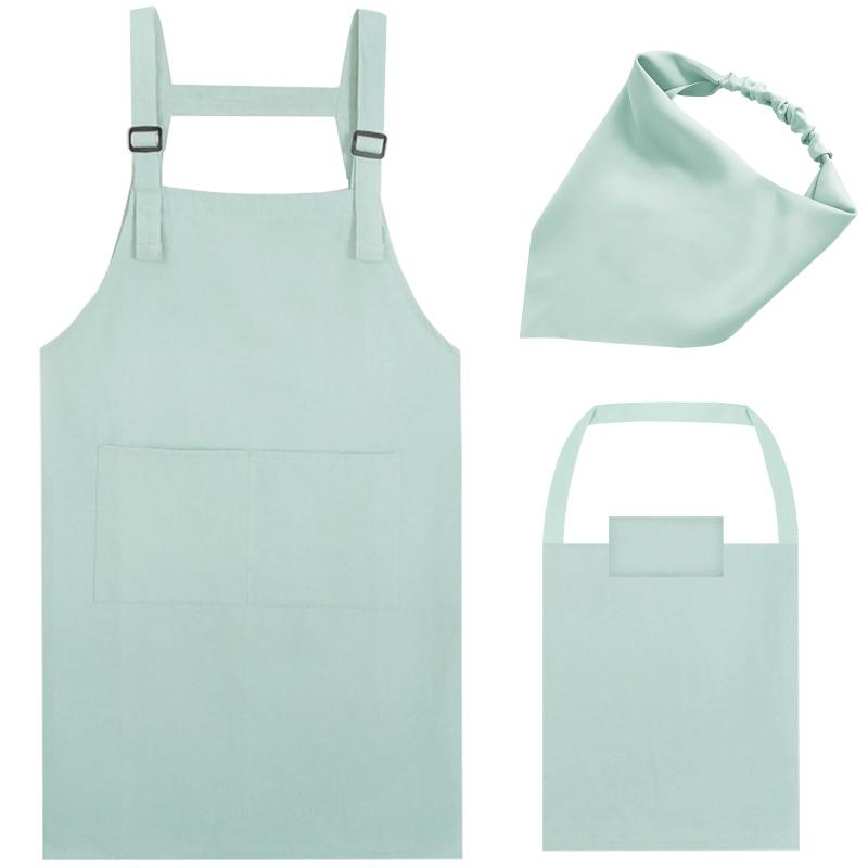 [benkyue] エプロン子供用 三角巾 収納バッグ付き 3点セット H型 キッズ エプロン 学校用 防水 汚れ防止 男女兼用 着脱簡単 ポケット付き 幼稚園 小学生 120cm 130cm 140cm 150cm 160cm [並行輸入品]